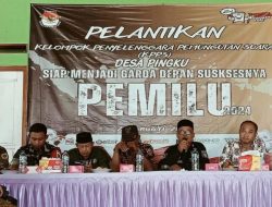Serka Ryan Okta Babinsa Desa Pingku Amankan Jalanya Pelantikan KPPS Pemilu 2024