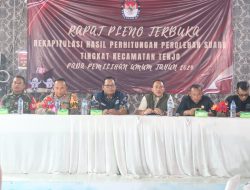 Babinsa Koramil 0621-23/PP Kopka Anjar Giat Pengamanan Rapat Pleno Terbuka Pemilu 2024 di Aula Kecamatan Tenjo