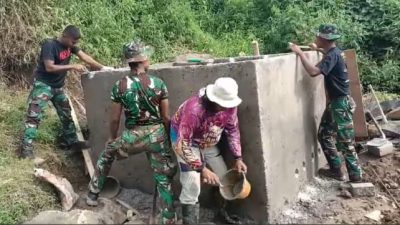 TMMD ke 120, Kodim 0621/Kab Bogor Bangun 3 Unit Penampungan Air Bersih Bagi Masyarakat Desa Sirnajaya