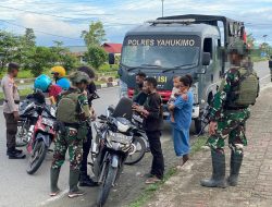 TNI MARINIR SINERGI POLRI DAN TOMAS AMANKAN WILAYAH SOKAMU