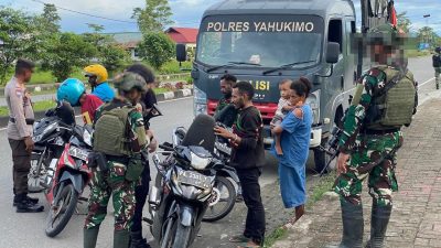 TNI MARINIR SINERGI POLRI DAN TOMAS AMANKAN WILAYAH SOKAMU