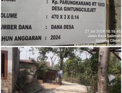 Betonisasi Jalan Desa Kampung Parungkarang, Sepanjang 470 x 3, 14 Km Terselesaikan Bulan Juli Tahun 2024