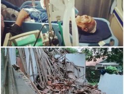 Polsek Ciomas Bersama Instansi Terkait dan Warga, Cek TKP Serta Evakuasi Musholla Ambruk di Desa Sukamakmu