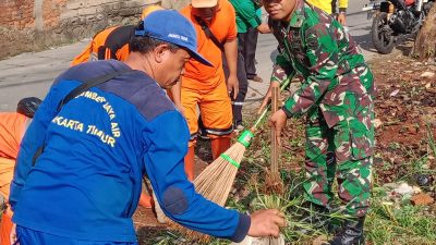 Bersihkan Lahan Kosong, Oleh Babinsa Koramil Pasar Rebo