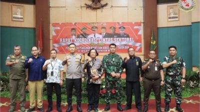 TNI-POLRI Bersama Pemerintah Kabupaten Bogor Gelar Rapat Koordinasi Lintas Sektoral Antisipasi Pengamanan Pilkada 2024