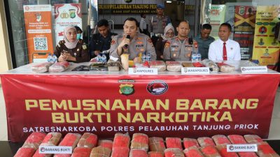 Dukung Asta Cita Presiden Prabowo, 22.100 Jiwa Terselamatkan, Polres Pelabuhan Tanjung Priok Musnahkan Narkoba Senilai Rp. 1.8 Milyard