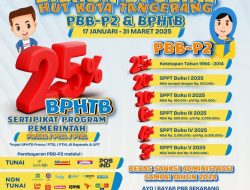 Jangan Lewatkan! Diskon PBB-P2 dan BPHTB Spesial HUT Kota Tangerang Kembali Hadir