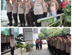 Kabag OPS Polresta Tangerang, Pimpin Apel Pengamanan Aksi Unjuk Rasa di Kantor ATR BPN Kabupaten Tangerang