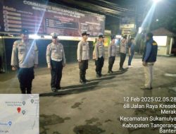 Personil Polsek Balaraja Polresta Tangerang, Gelar Apel Malam Guna Antisipasi Guantibmas Darkum