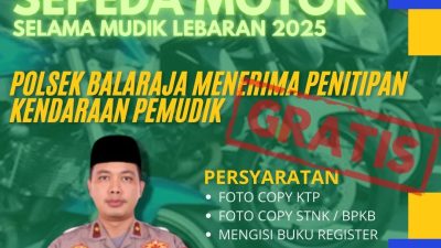 Polsek Balaraja: Silahkan Titipkan Kendaraan Sepeda Motor Selama Mudik Lebaran di Hari Raya Idul Fitri 1446 H