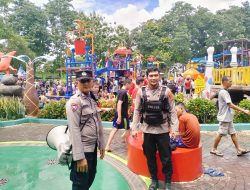Personil Polsek Pasar Kemis, Pantau Lokasi Objek Wisata Kolam Renang