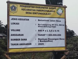 Warga Kampung Lewigoong RT-013/RW-04, Antusias Sambut Pembangunan Infrastruktur Lingkungan Jalan Desa Gintung Cilejet