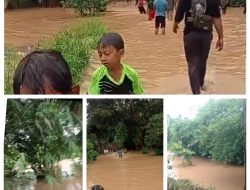 Air Cimanceri Meluap Naik ke Perkampungan Warga Kebon Kaju Panyembir RT.02/03 Desa Cikuda
