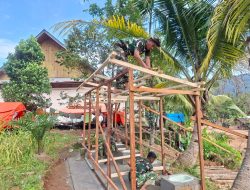 Dukung Tugas Kemanusiaan, TNI AD Bangun MCK untuk Satgas Gulbencal di Tapanuli Tengah