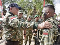 Dukung Pembangunan Wilayah, Menhan RI dan Wakasad Tinjau Yon TP 827/MCY