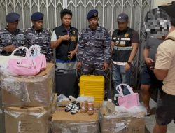 TNI AL dan Bea Cukai Nunukan Gagalkan Penyelundupan Barang Branded Asal Malaysia