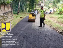 Pemeliharaan Jalan Kabupaten di Desa Sukamanah dari Dinas DBMSDA Curug Kab. Tangerang