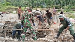 Bangun Jembatan Perintis Garuda, TNI dan Warga Gotong Royong Buka Akses Pedalaman Aceh Tenggara