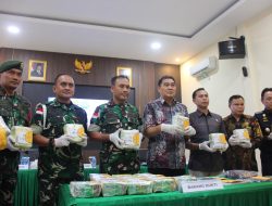 Satgas Pamtas Yonarhanud 1/PBC/1 Kostrad Gagalkan Penyelundupan Puluhan Kilo Narkoba