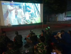 Nobar Spanyol vs Belgia, Korem 051/Wijayakarta Pererat Kebersamaan dengan Warga Cimanggis