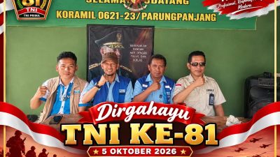 Perumda Tirta Kahuripan Salurkan Air Bersih ke Mako Koramil Parungpanjang