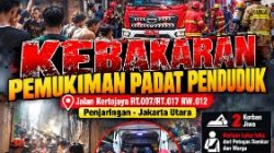 Kebakaran Hebat di Penjaringan Jakarta Utara, 2 Korban Jiwa dan Puluhan Rumah Hangus